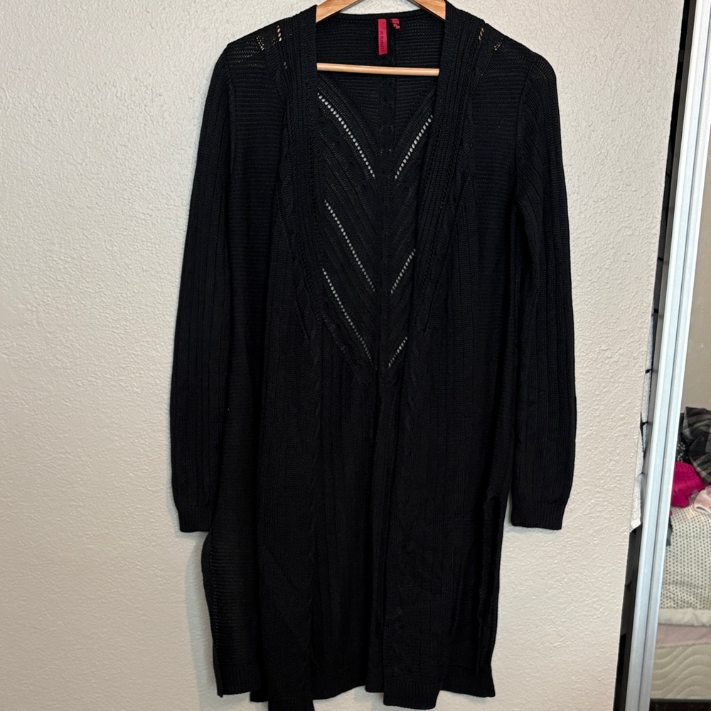 Elegant Black Open-Front Cardigan